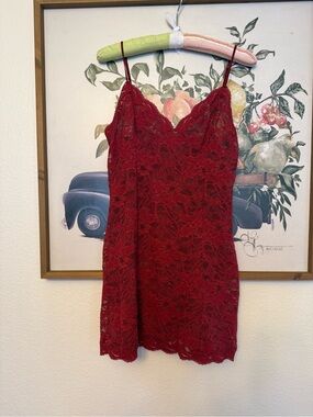 Y2K Vintage VS Red Lace Slip Chemise - Women Intimates & Sleepwear